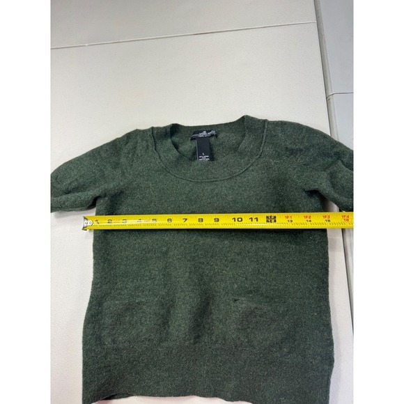 Willi Smith Merino Wool Short Sleeve Green Sweater‎ Pocket Top Womens Large - Picture 2 of 7